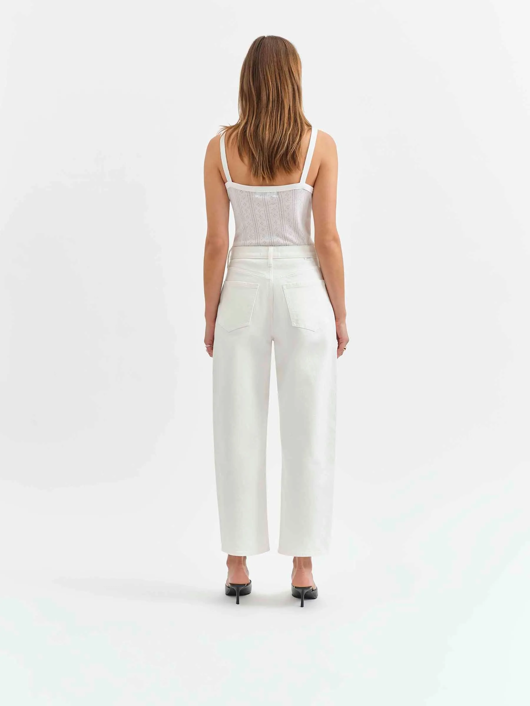 Westward High Rise Barrel Leg in Swan sold by Daze product image thumbnail 4