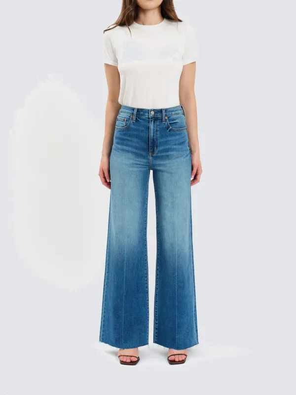 Far Out High Rise Wide Leg Jean in New Indigo sold by Daze