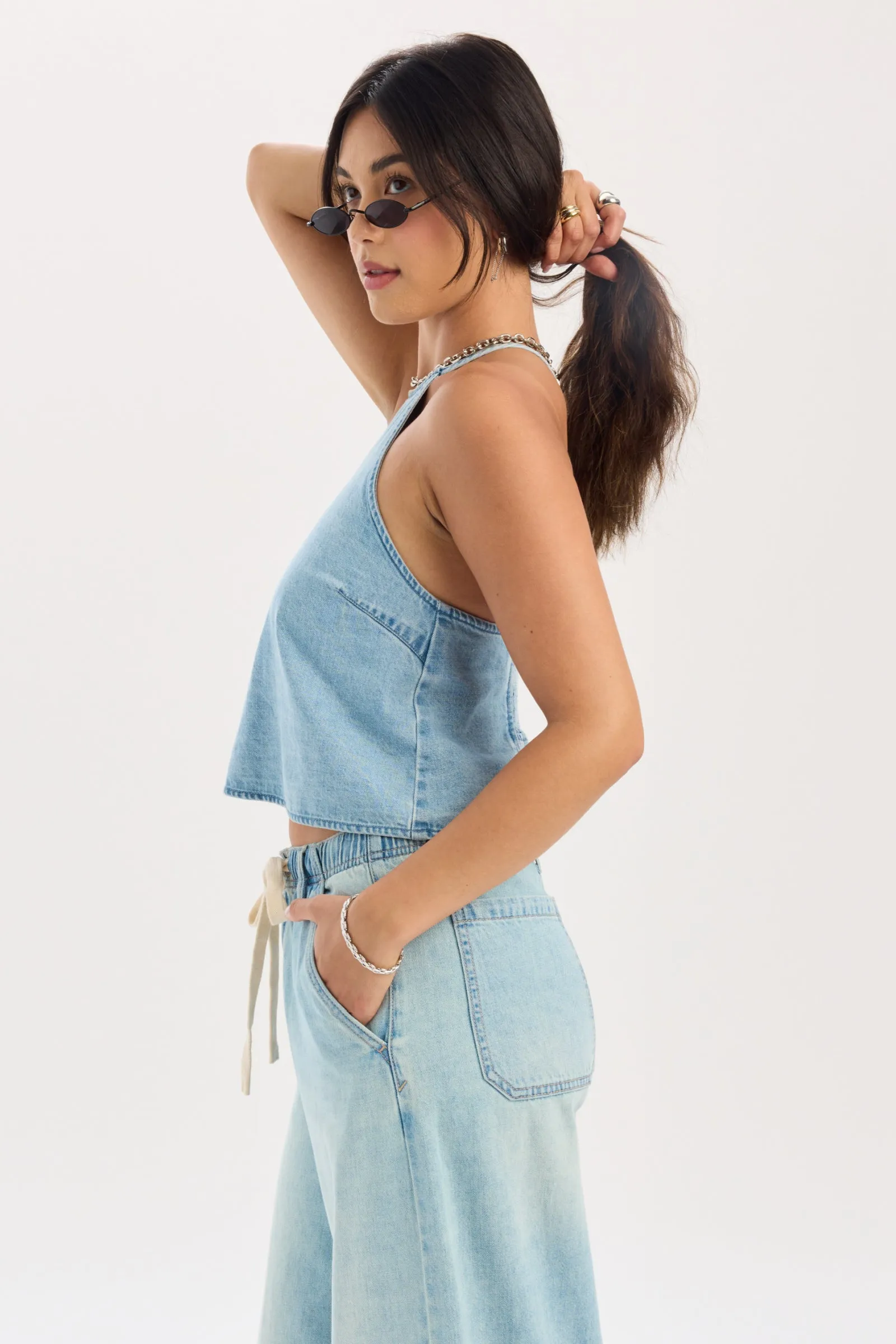 Tulip Halter Top in Coastal Haze sold by Daze product image thumbnail 3