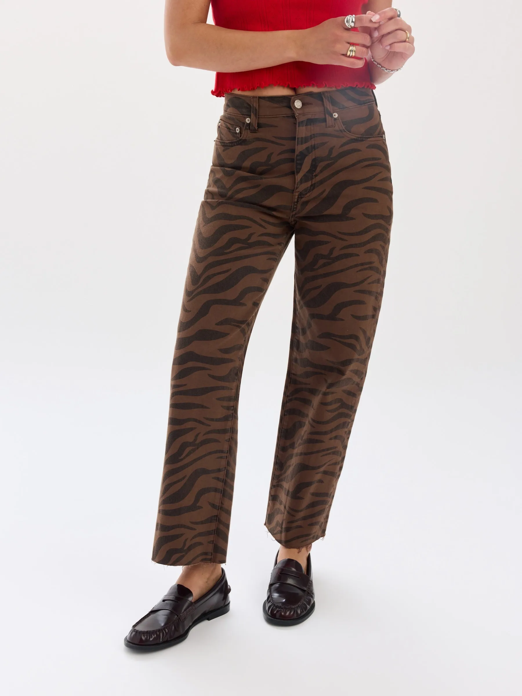 Pleaser High Rise Wide Ankle in Desert Zebra sold by Daze product image thumbnail 2