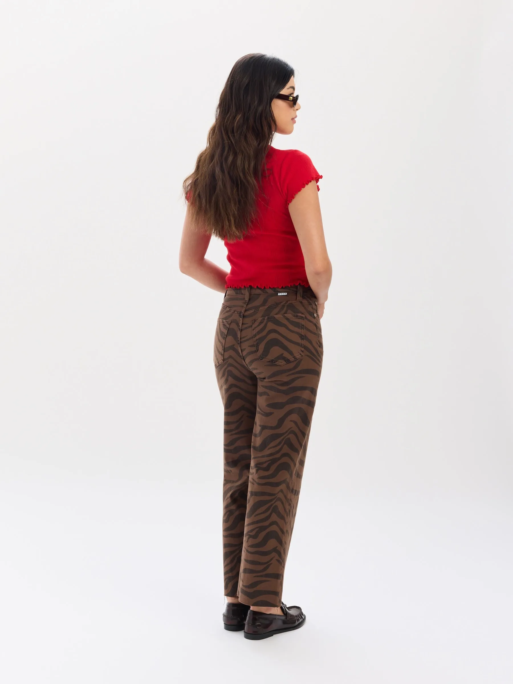 Pleaser High Rise Wide Ankle in Desert Zebra sold by Daze product image thumbnail 5