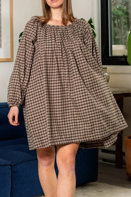 Mini Olive Dress - Cream Plaid made by Shelter
