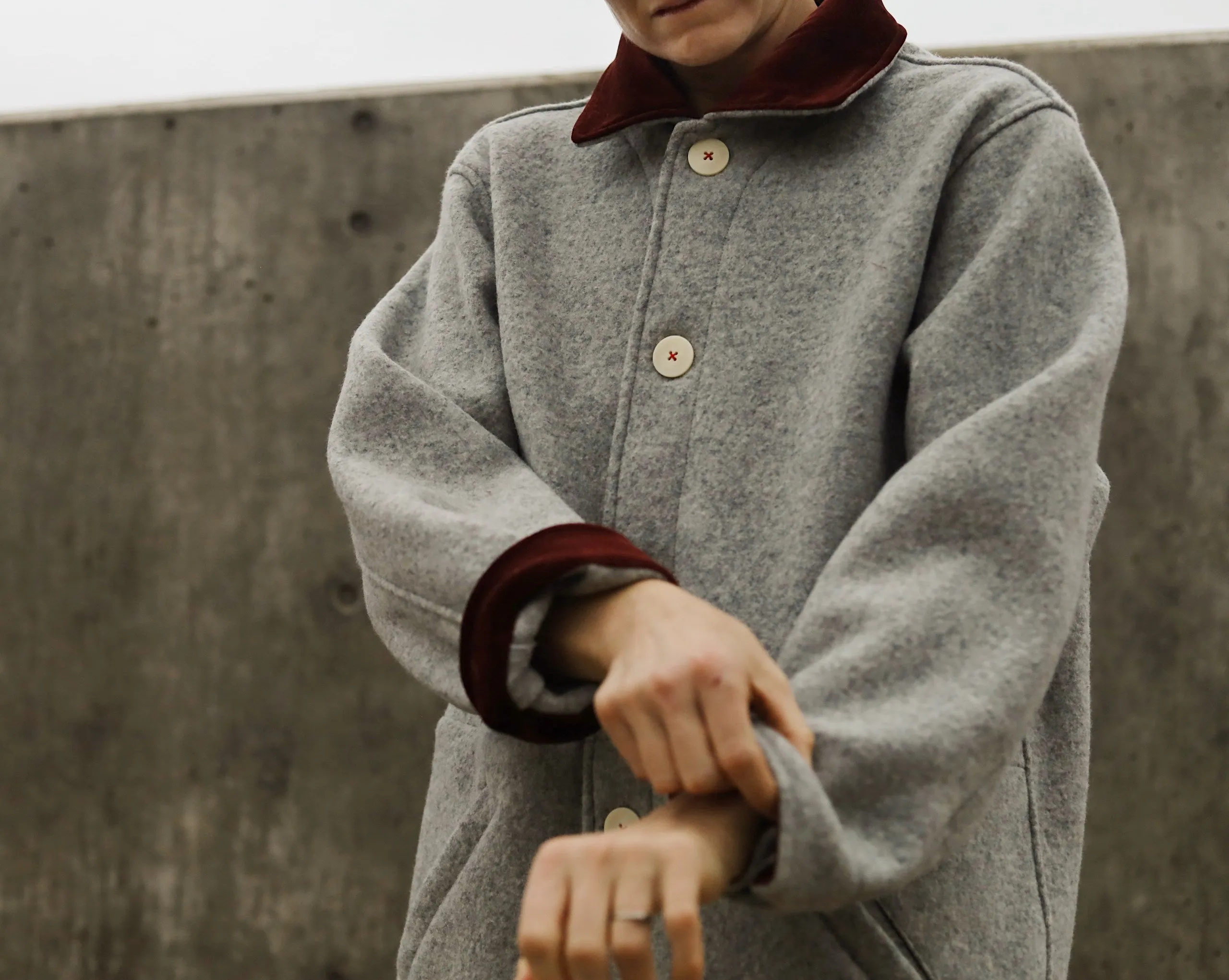 The Hearth Coat - Ash and Merlot sold by Shelter product image thumbnail 2