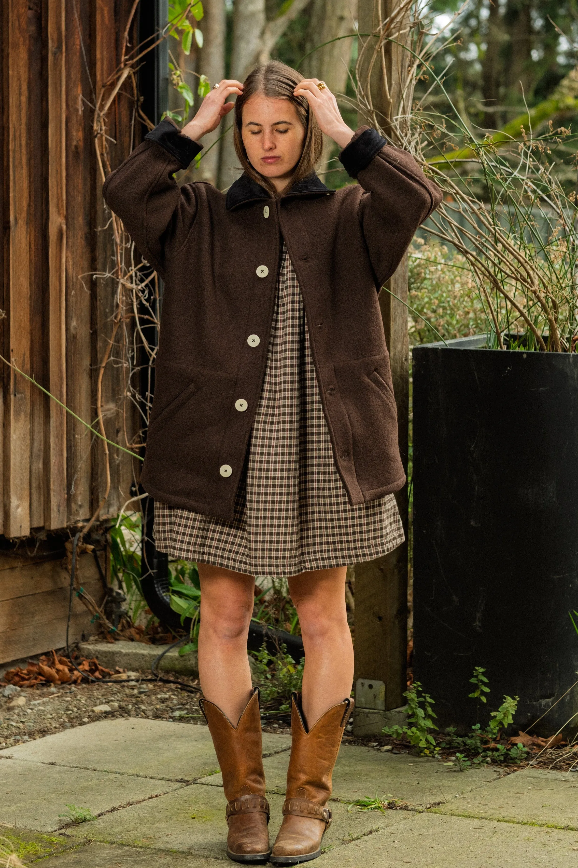 The Hearth Coat - Espresso and Black sold by Shelter