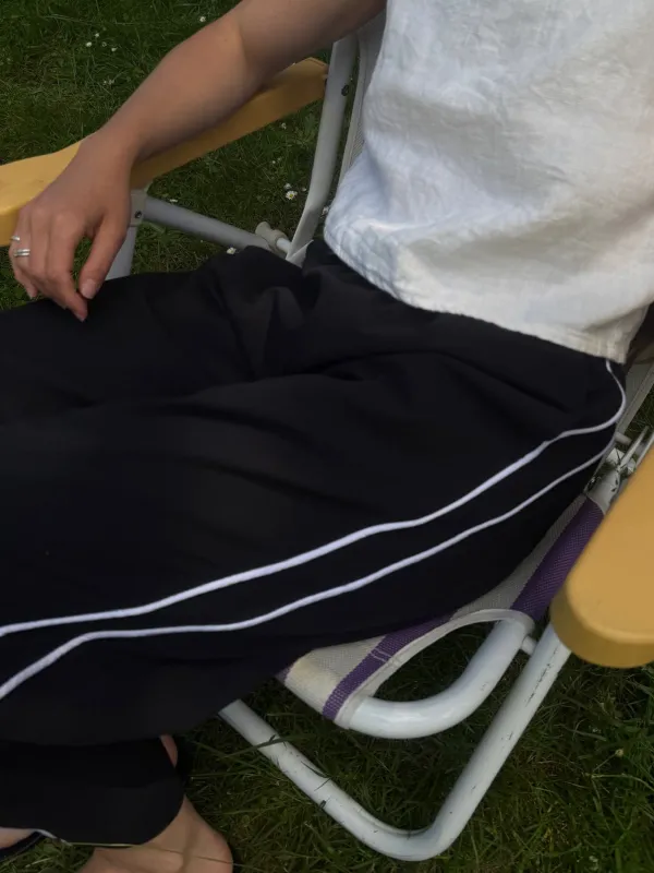 Jules Pant -Black with White Piping made by Shelter