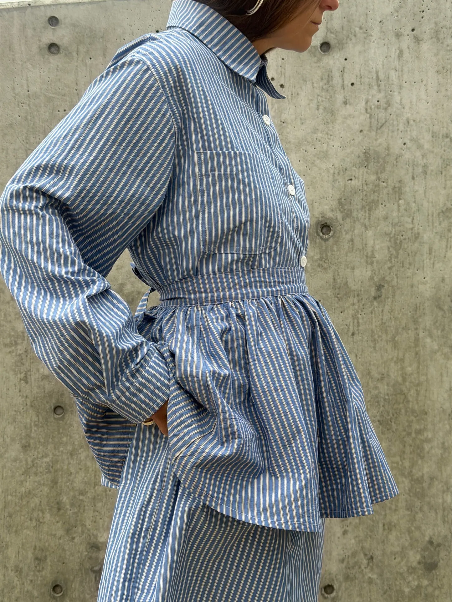 Peplum Skirt - Blue Stripe sold by Shelter