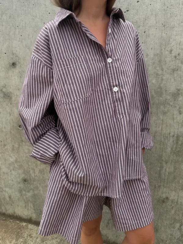 June Pullover - Brown Stripe made by Shelter