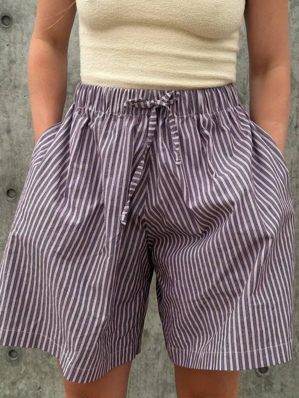 June Shorts - Brown Stripe made by Shelter