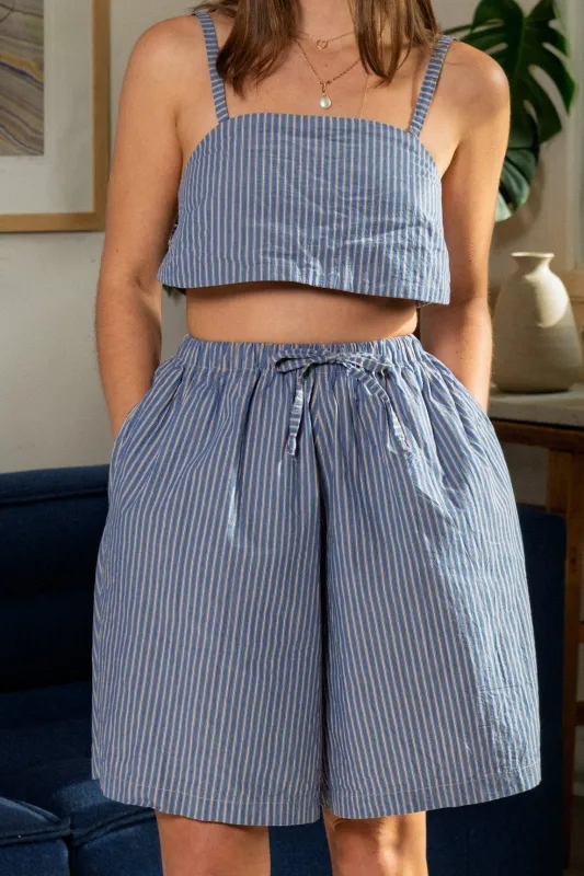 June Shorts - Blue Stripe made by Shelter