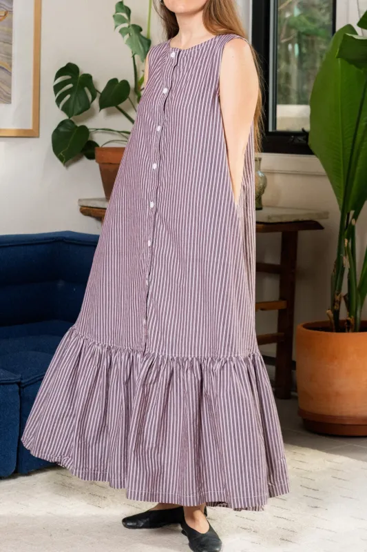 Valentina Dress - Brown Stripe made by Shelter