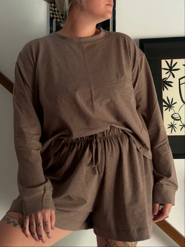 The Sunday Long Sleeve - Brown made by Shelter
