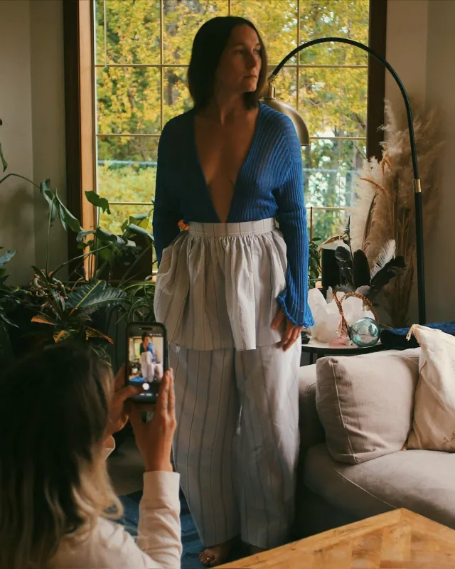 Jules Pant -White Stripe made by Shelter