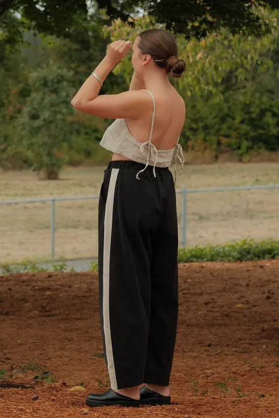 Jules Pant - Black with White Stripe sold by Shelter