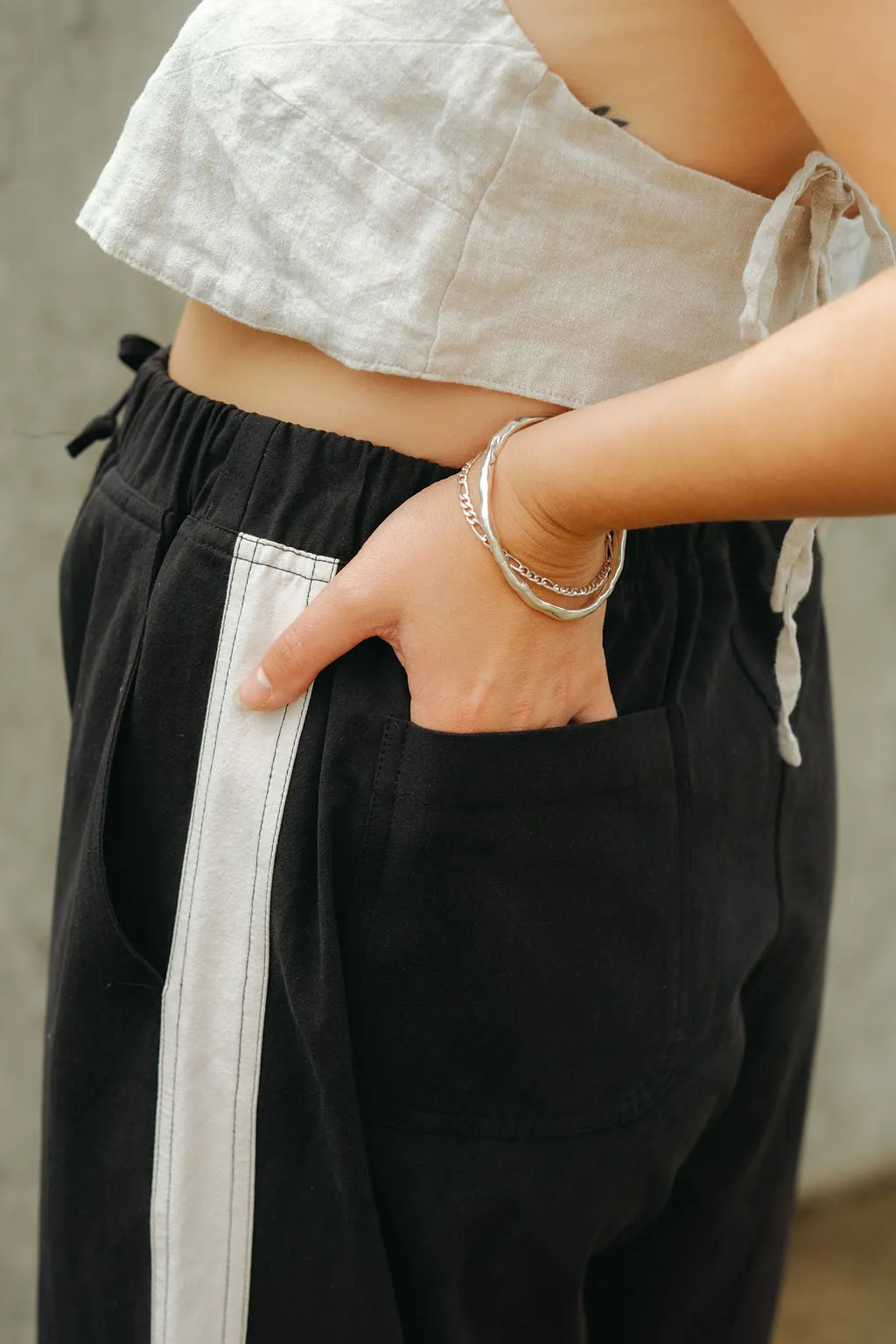 Jules Pant - Black with White Stripe sold by Shelter product image thumbnail 4