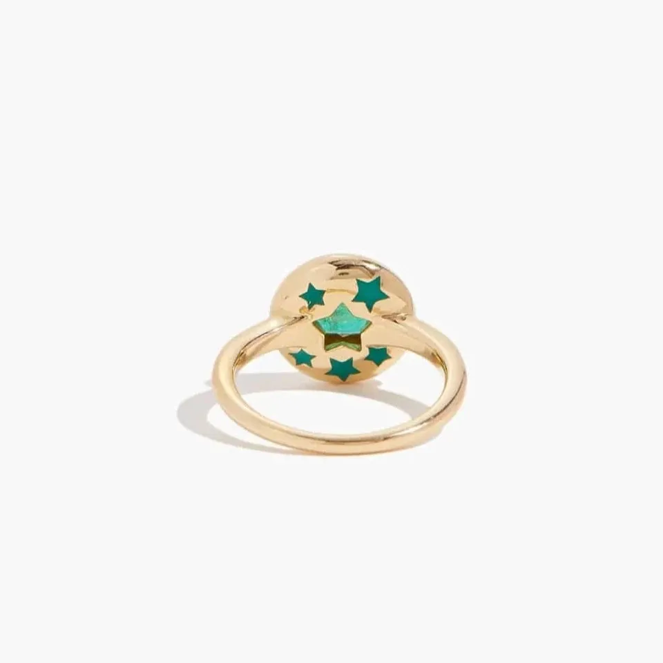 Evergreen Starburst Saucer Ring sold by Stoned Fine Jewelry product image thumbnail 5