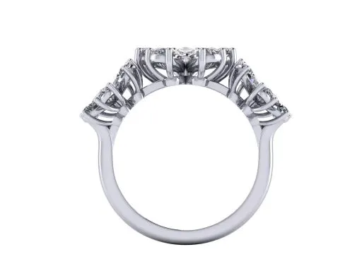 GIA Certified Forget-Me-Not Diamond Trilogy Ring sold by Stoned Fine Jewelry product image thumbnail 2