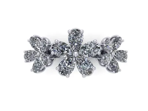 GIA Certified Forget-Me-Not Diamond Trilogy Ring sold by Stoned Fine Jewelry product image thumbnail 3