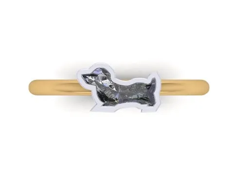 Mini Dachshund Pinky Ring sold by Stoned Fine Jewelry product image thumbnail 2