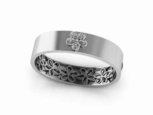 GIA Certified Forget-Me-Not Bubby Bangle sold by Stoned Fine Jewelry product image thumbnail 2