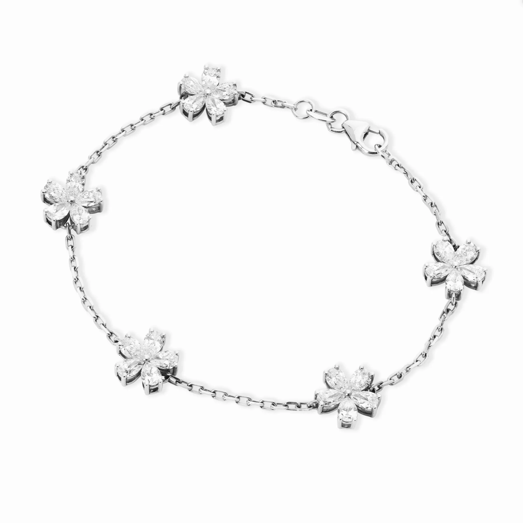 Mini Forget-Me-Not 5 Motif Diamond Bracelet sold by Stoned Fine Jewelry product image thumbnail 2