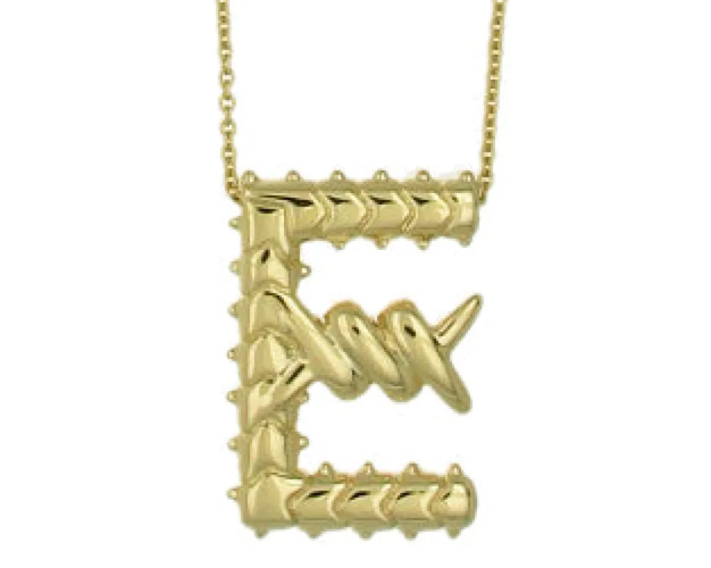 Initial Barbwire Pendant sold by Stoned Fine Jewelry