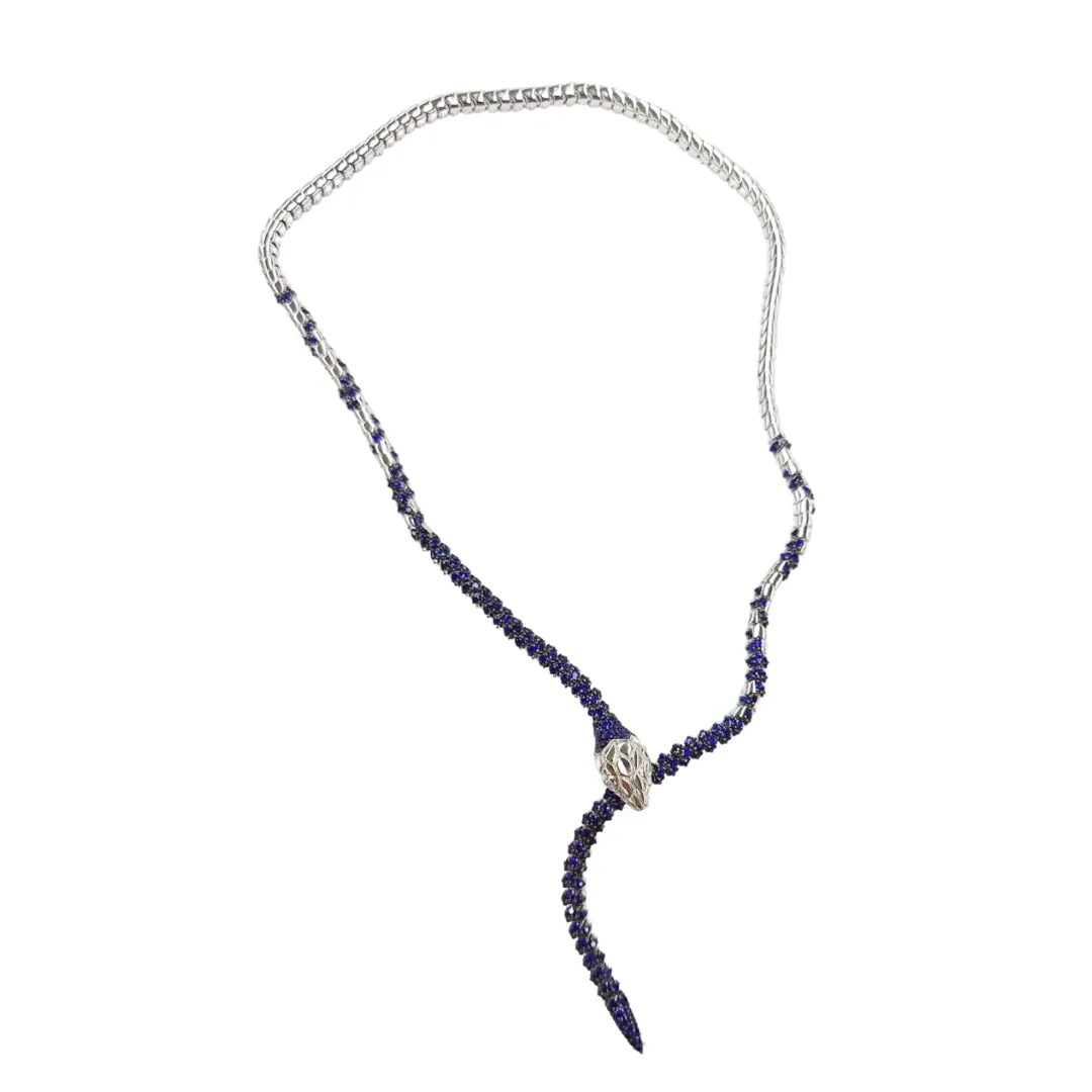 Nouveau Sapphire Serpent Lariat sold by Stoned Fine Jewelry