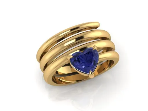 Blue Jean Spiral Heart Pinky Ring sold by Stoned Fine Jewelry product image thumbnail 2