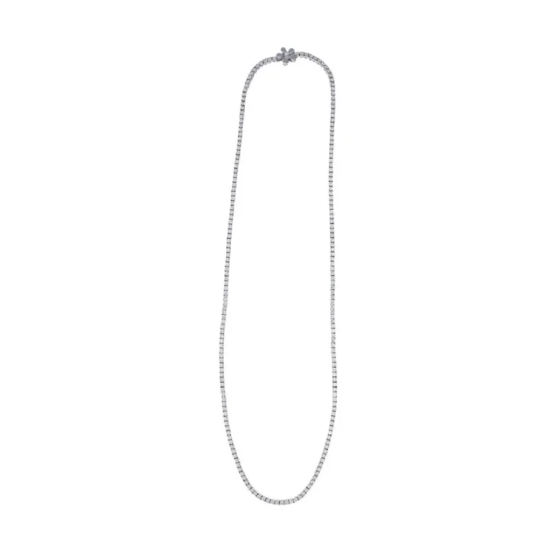 Forget-Me-Not Diamond Tennis Necklace made by Stoned Fine Jewelry