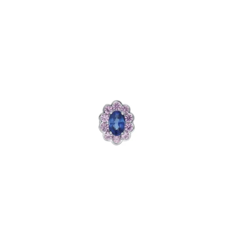Fleur Charm in Pink & Blue sold by Stoned Fine Jewelry