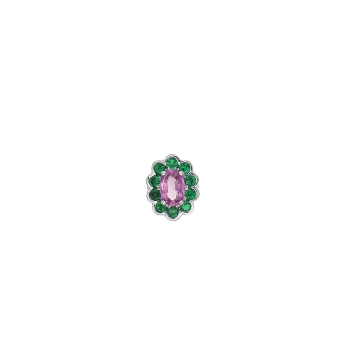 Fleur Charm in Green & Pink sold by Stoned Fine Jewelry