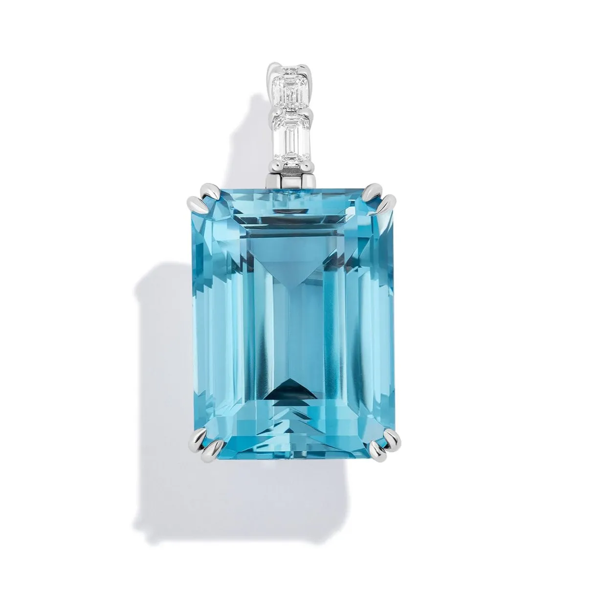 Brazilian Aquamarine Trinity Pendant sold by Stoned Fine Jewelry