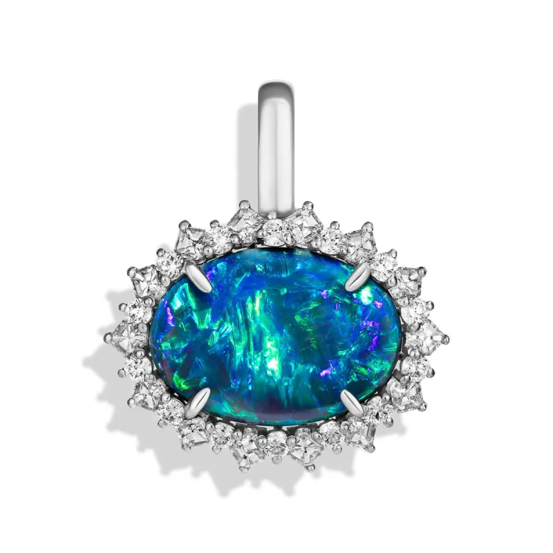 *NEW* Black Opal Cosmic Lotus Pendant sold by Stoned Fine Jewelry
