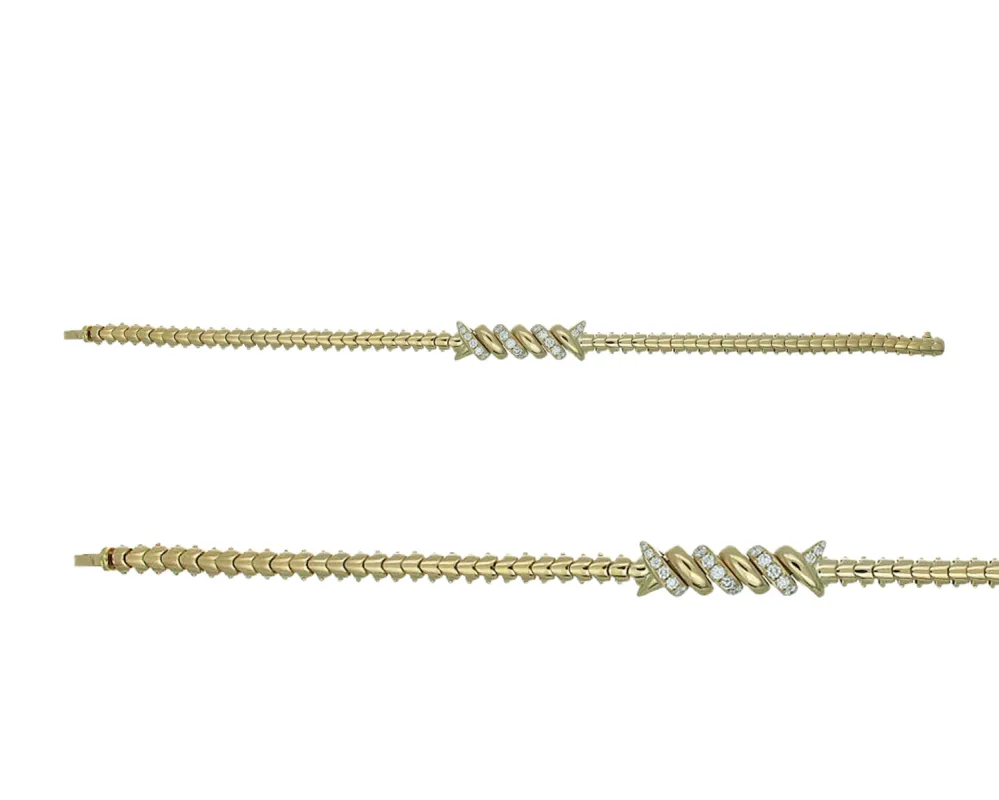 Wrapped Barb Bracelet with Diamonds made by Stoned Fine Jewelry