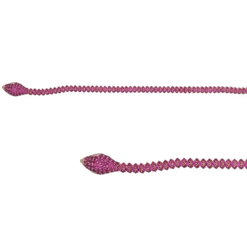Hot Pink Sapphire Serpent Bracelet sold by Stoned Fine Jewelry
