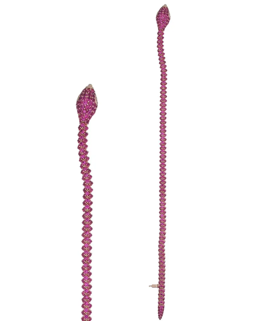 Hot Pink Sapphire Serpent Bracelet sold by Stoned Fine Jewelry product image thumbnail 2
