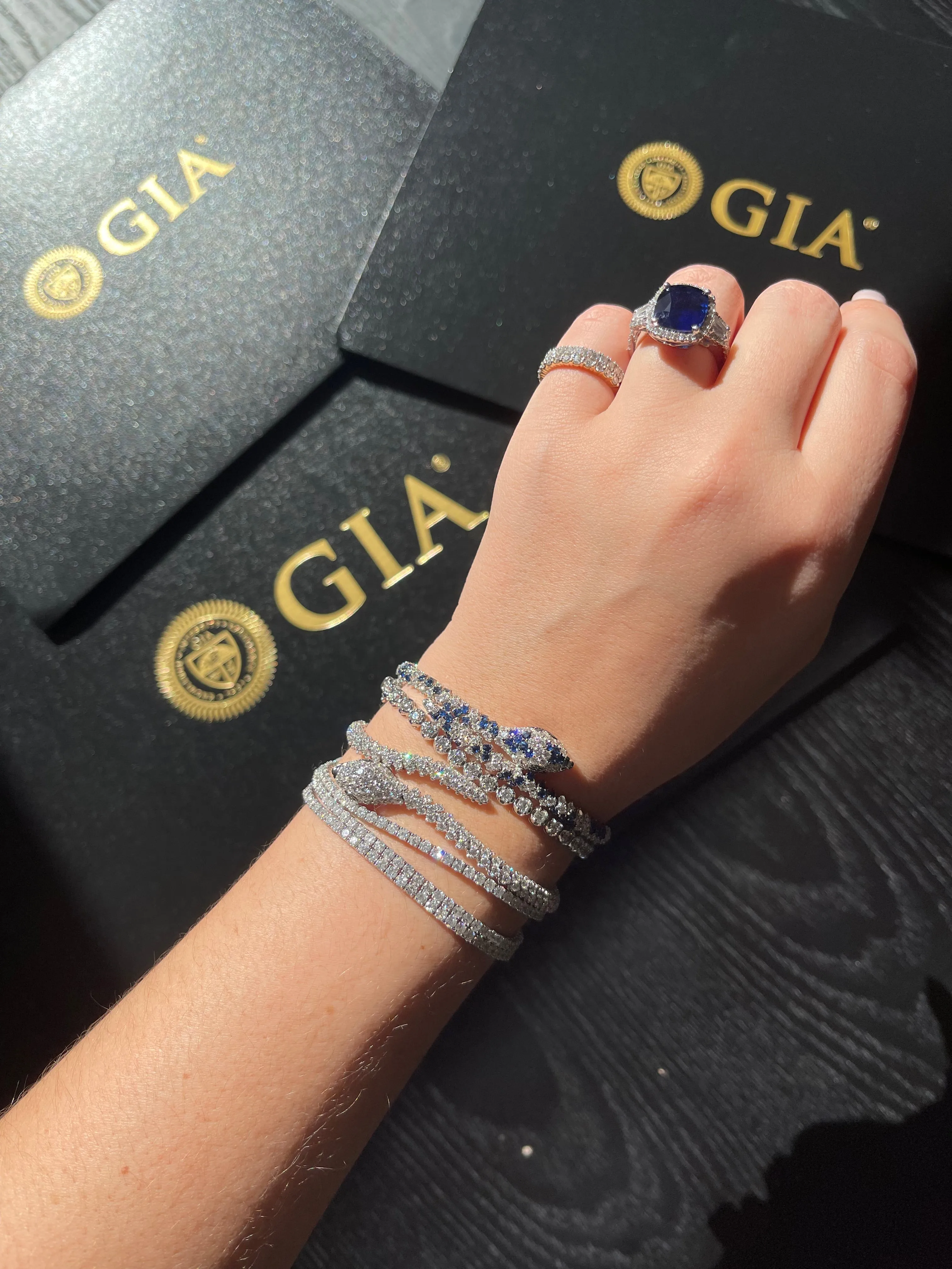 Sapphire & Diamond Serpent Bracelet sold by Stoned Fine Jewelry product image thumbnail 2