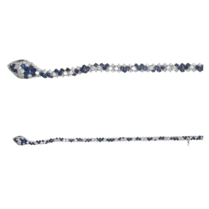 Sapphire & Diamond Serpent Bracelet sold by Stoned Fine Jewelry