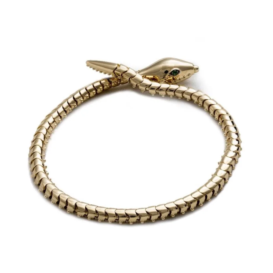 Solid Gold Serpent Bracelet sold by Stoned Fine Jewelry