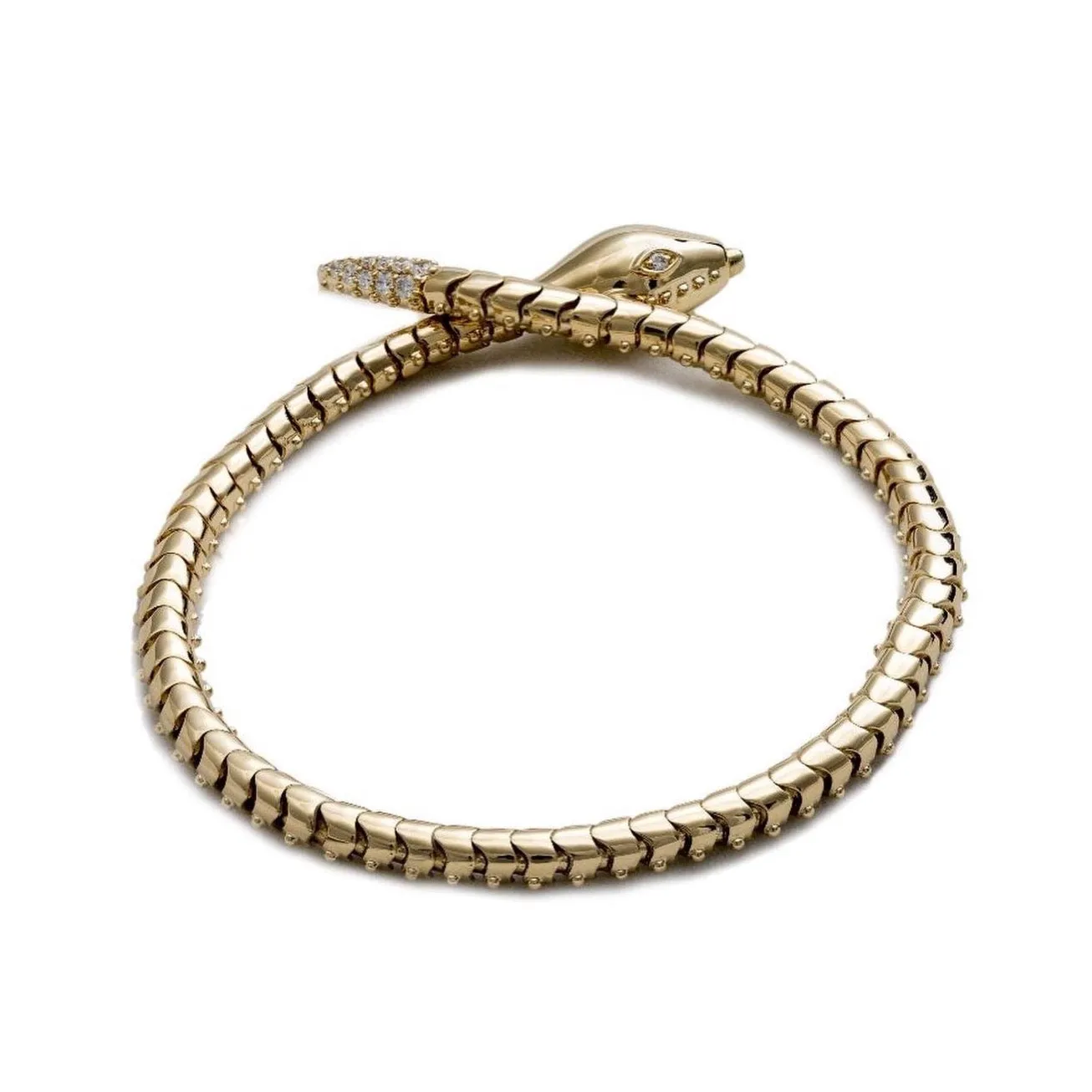 Diamond Eyes & Rattler Serpent Bracelet sold by Stoned Fine Jewelry