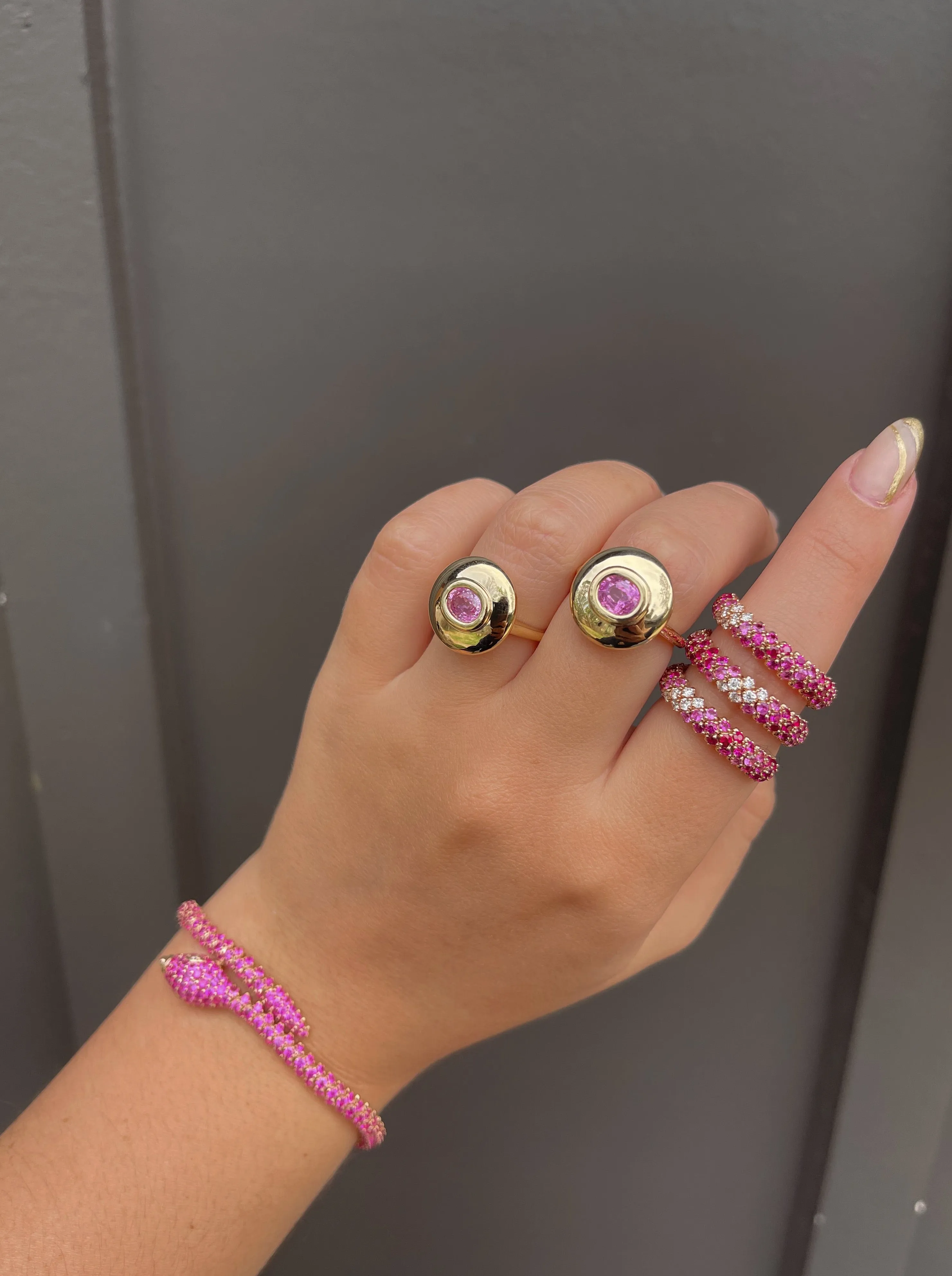 Hot Pink Serpentina Skin Ring sold by Stoned Fine Jewelry product image thumbnail 2