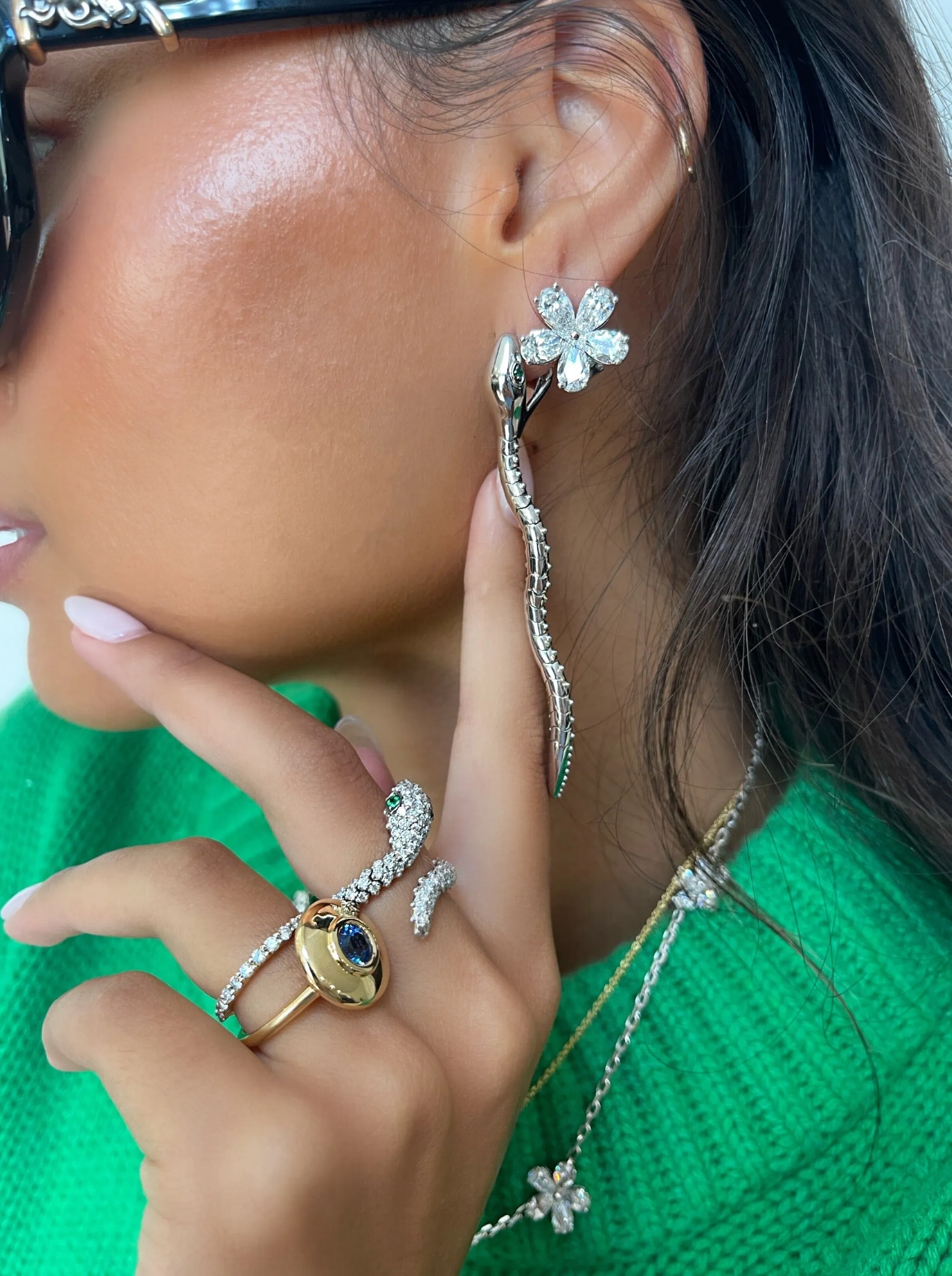 Gold Bite Earrings sold by Stoned Fine Jewelry product image thumbnail 4