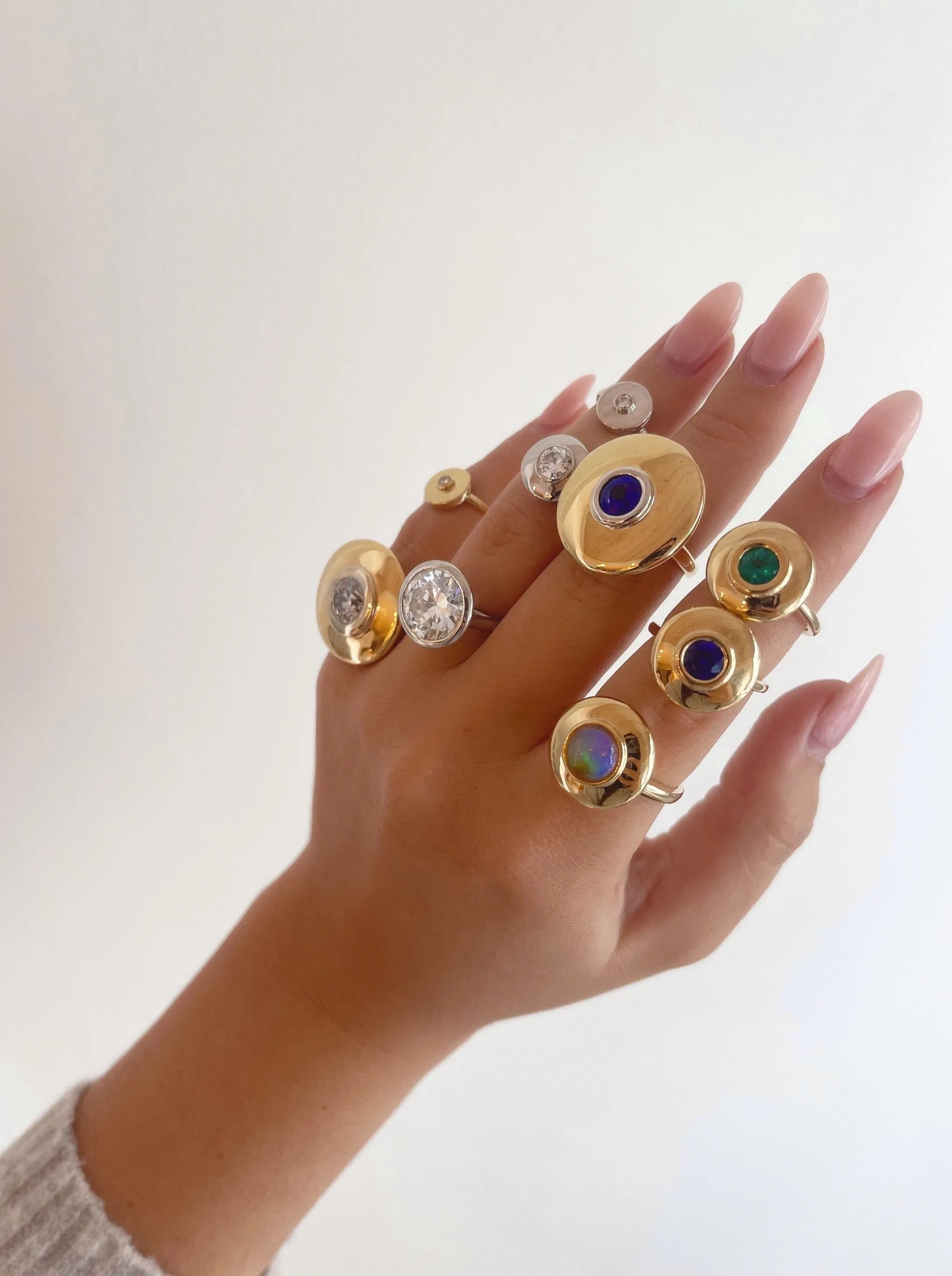 Two-Tone Skylight Mega Saucer Ring sold by Stoned Fine Jewelry product image thumbnail 3