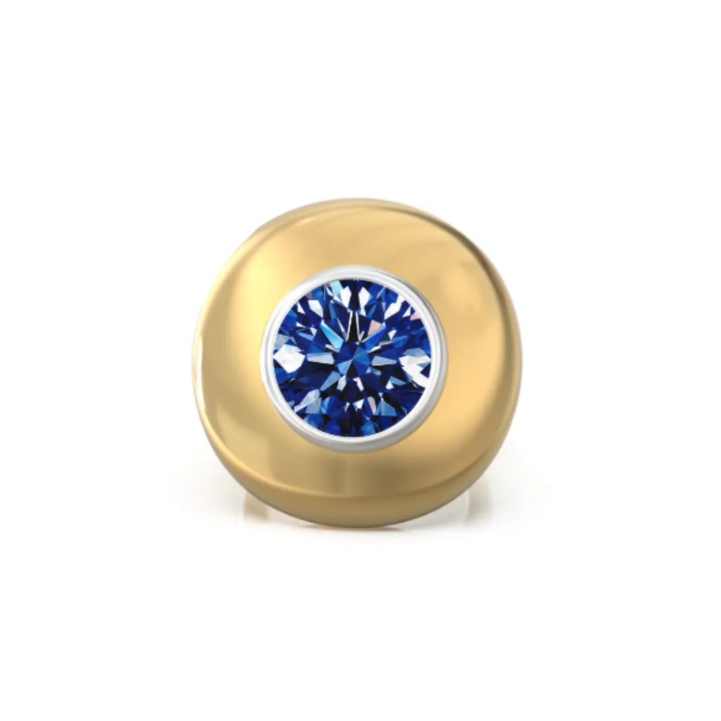 Two-Tone Skylight Mega Saucer Ring sold by Stoned Fine Jewelry