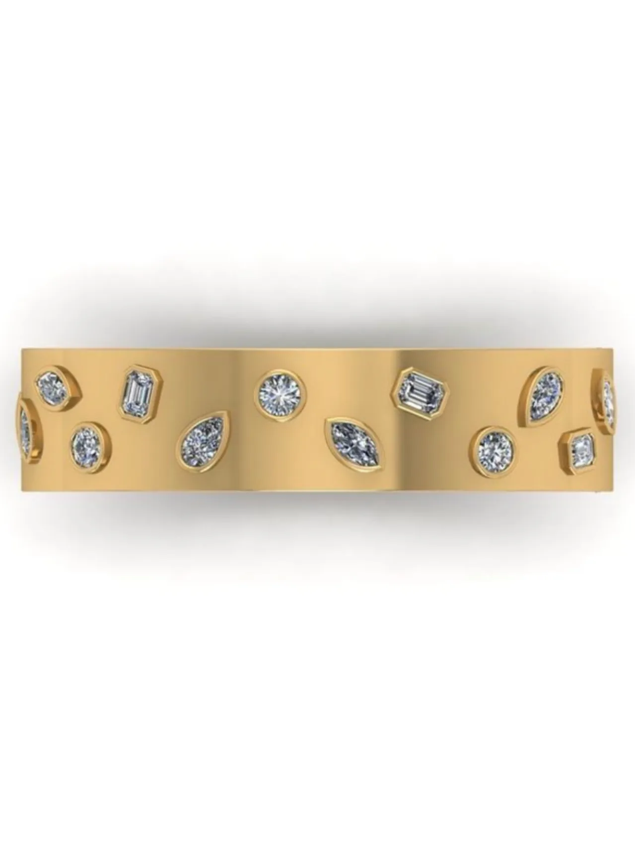 GIA Certified Mixed Shape Diamond Bubby Bangle sold by Stoned Fine Jewelry product image thumbnail 2