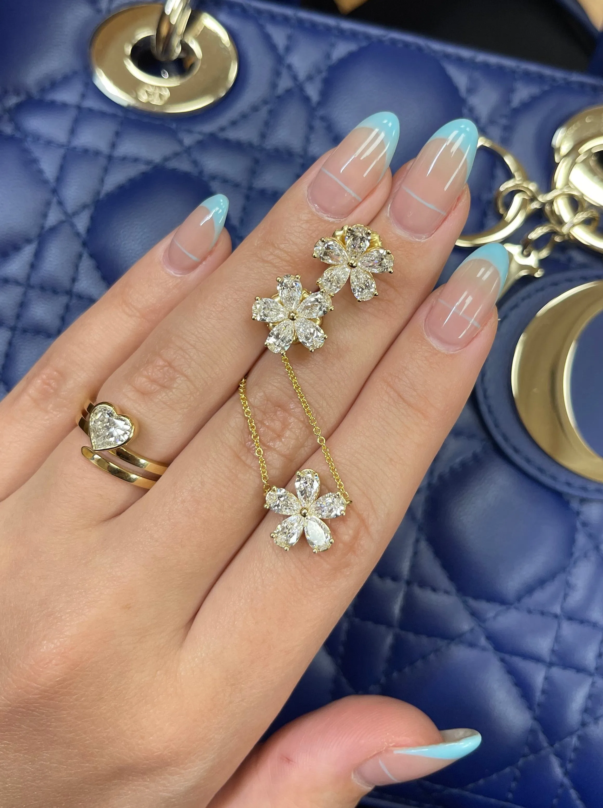 GIA Certified Forget-Me-Not Diamond Earrings sold by Stoned Fine Jewelry product image thumbnail 3