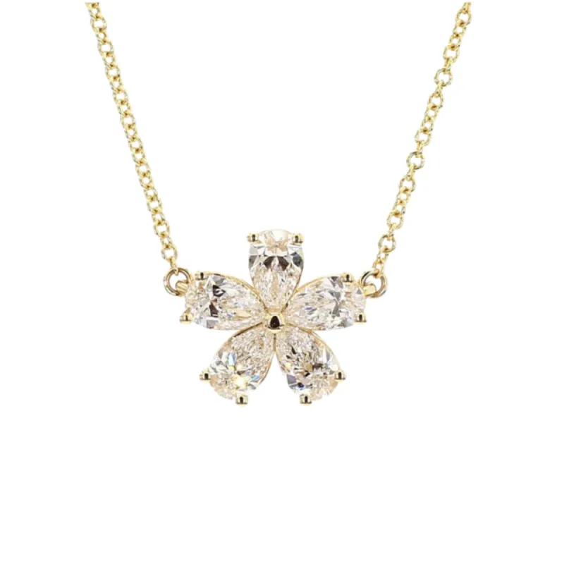 GIA Certified Forget-Me-Not Diamond Pendant sold by Stoned Fine Jewelry
