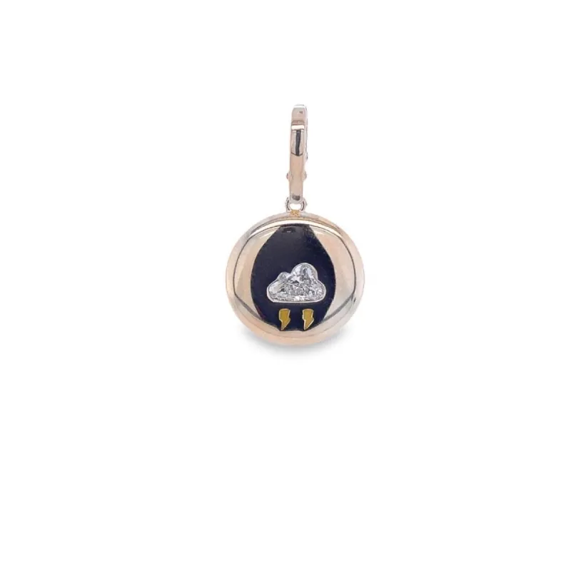 Thundercloud Diamond Saucer Pendant made by Stoned Fine Jewelry