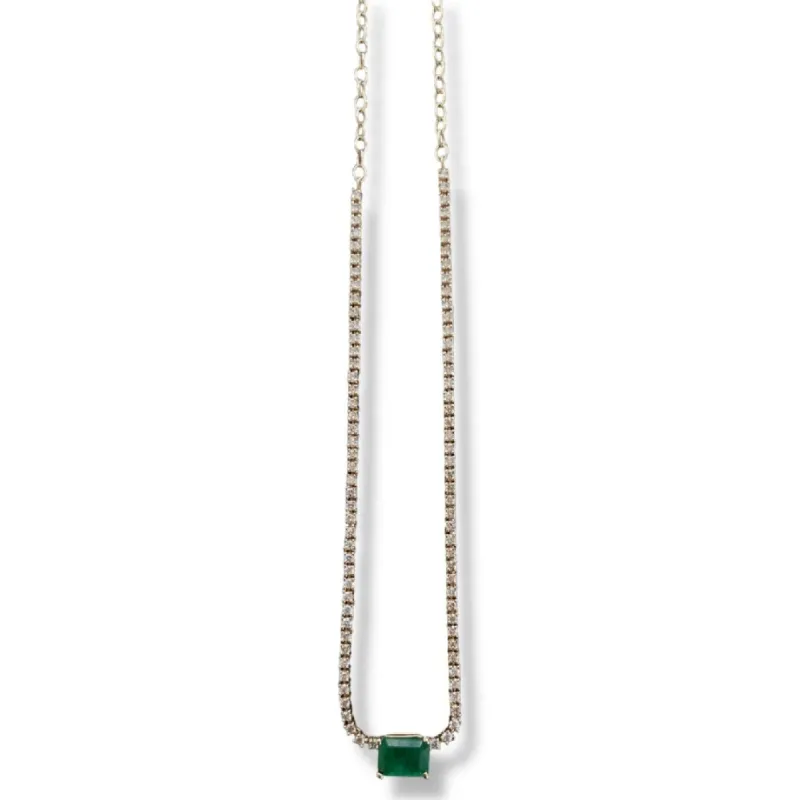 Zoie Diamond Choker with Emerald Center sold by Stoned Fine Jewelry