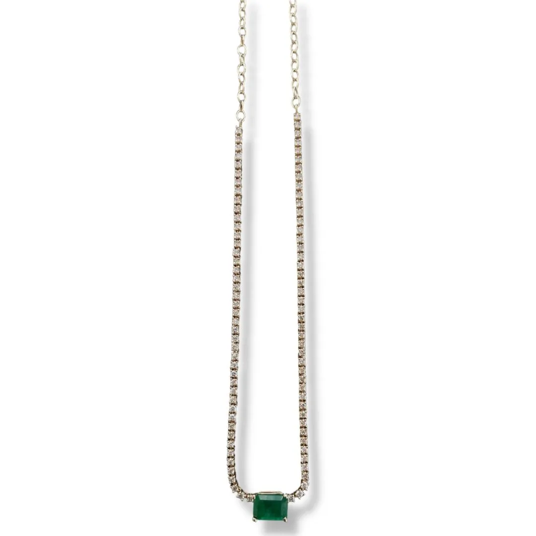 Zoie Diamond Choker with Emerald Center sold by Stoned Fine Jewelry