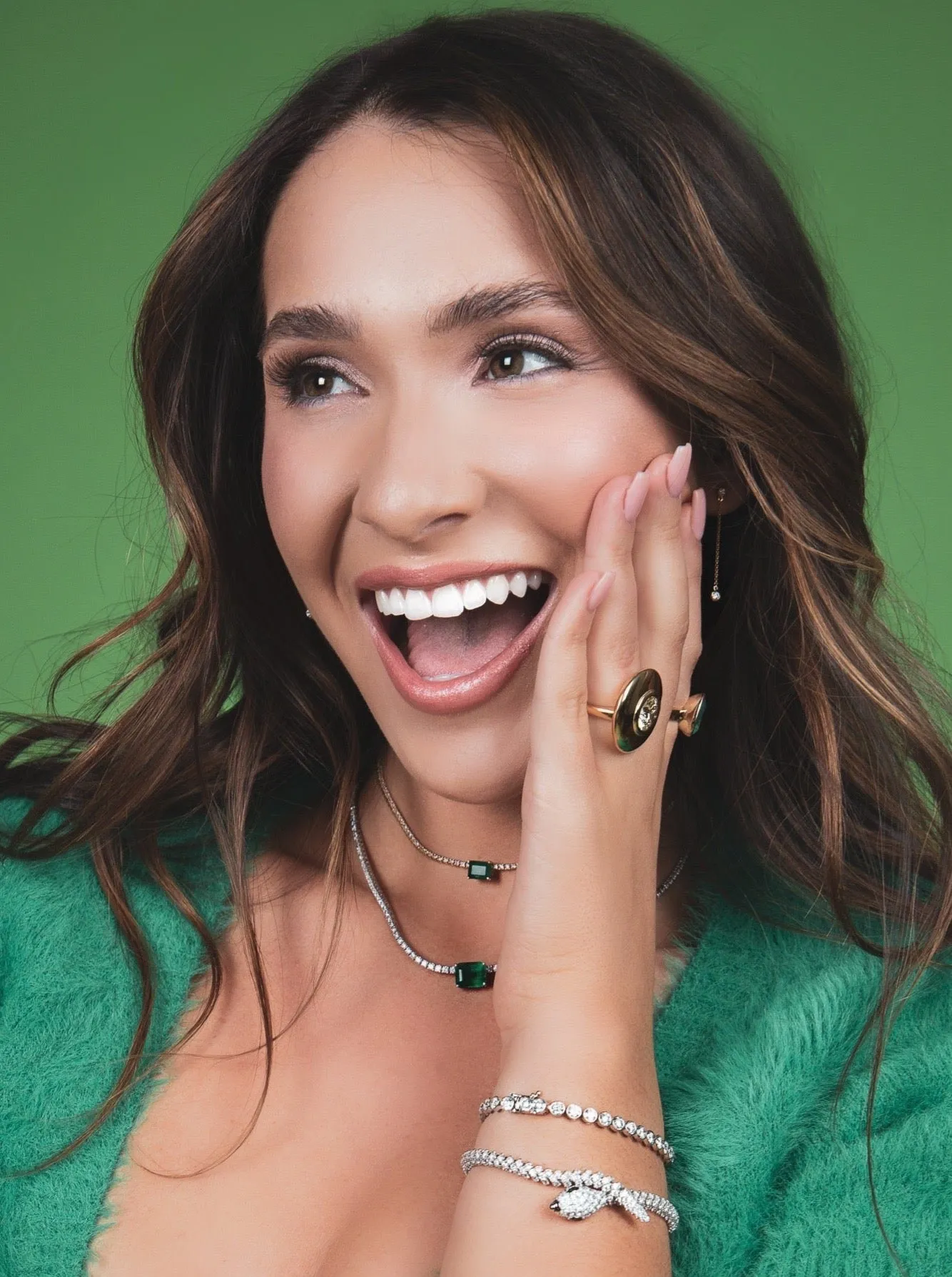 Zoie Diamond Choker with Emerald Center sold by Stoned Fine Jewelry product image thumbnail 4